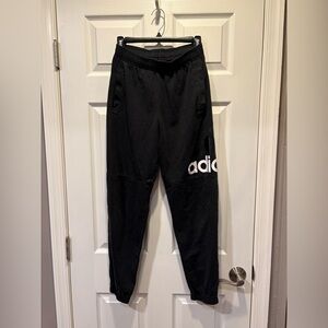 adidas Men’s Black Jogger Sweatpants with White Logo